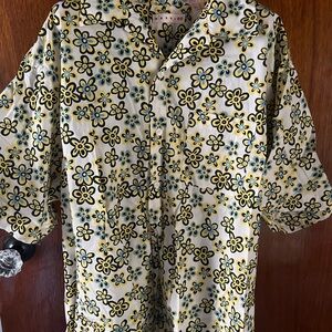 Marni Uniqlo Yellow and Blue Floral Men's Shirt